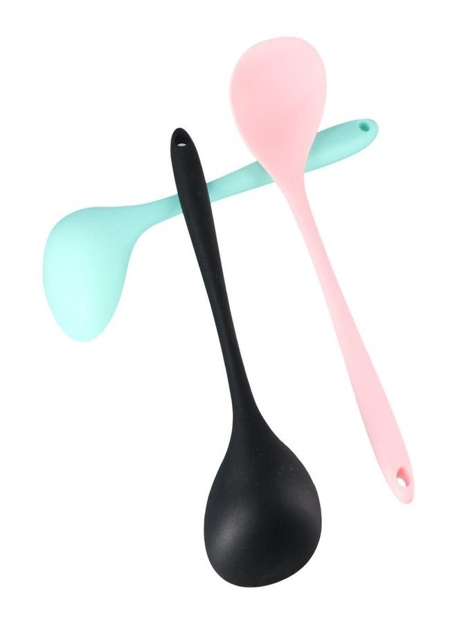 Kopida 3 Pcs Silicone Ladles Soup Spoons, Kitchen Cooking Utensils Serving Spoon for Soup, Gravy, Salad Dressing and Pancake Batter - Image 4