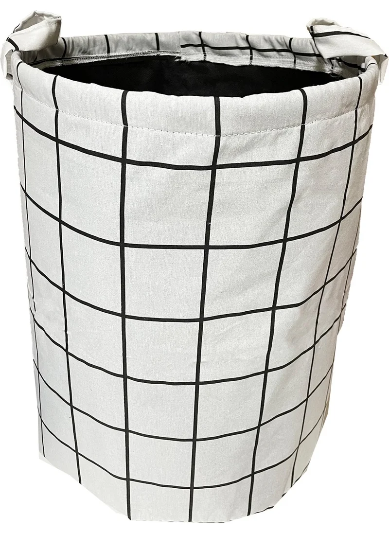 Vip Home Concept Vip Laundry Basket Double Layer Fabric Foldable Basket - White Panel