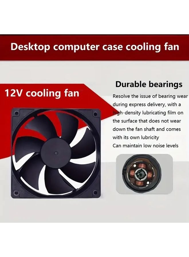 HEKUWD واجهة مزدوجة 4 72 بوصة مروحة حاسوب بلاستيكية صامتة لتبريد جهاز الكمبيوتر المكتبي - Image 5