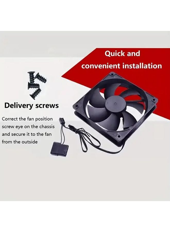 HEKUWD واجهة مزدوجة 4 72 بوصة مروحة حاسوب بلاستيكية صامتة لتبريد جهاز الكمبيوتر المكتبي - Image 4