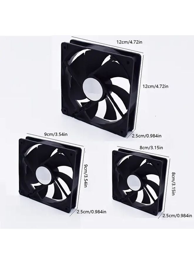 HEKUWD واجهة مزدوجة 4 72 بوصة مروحة حاسوب بلاستيكية صامتة لتبريد جهاز الكمبيوتر المكتبي - Image 3