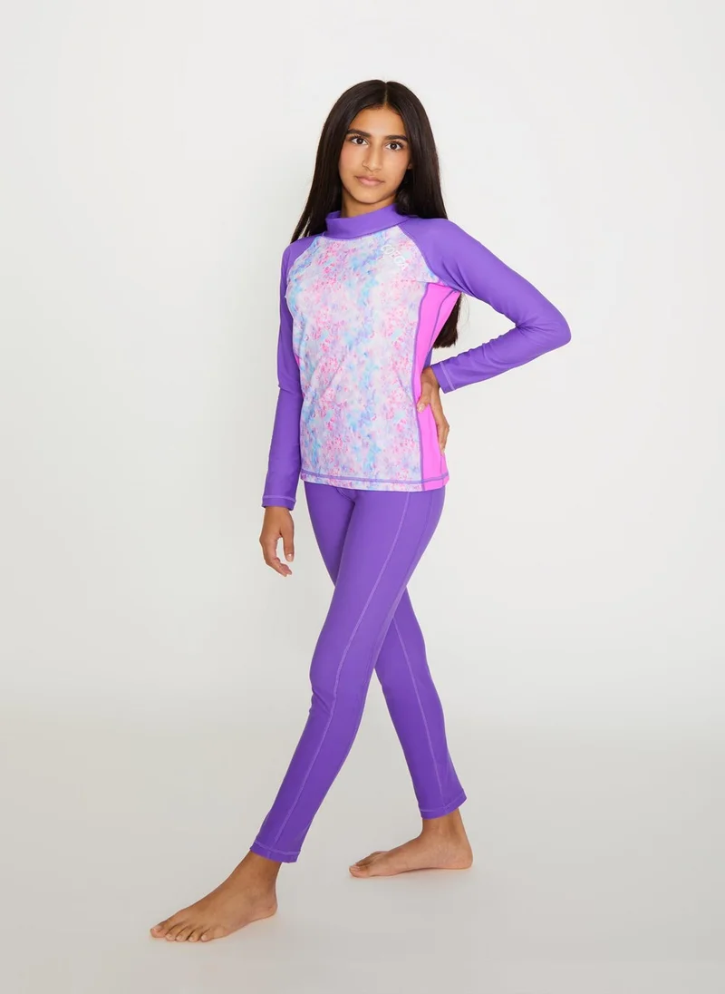 COEGA SUNWEAR COEGA Girls Youth Tights - Purple Abstract Drops