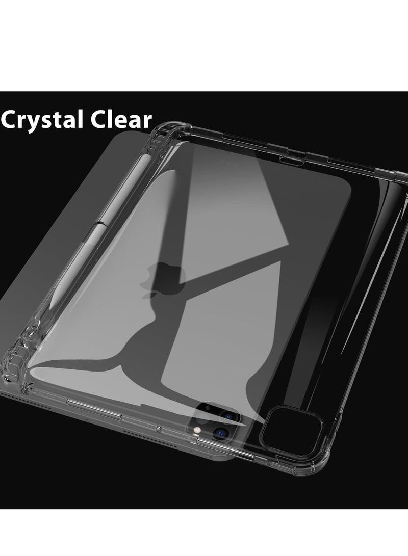 DUSALA IPad Pro 13 Inch (M4) Case 2024 Anti-Scratch Crystal Clear TPU Rubber Soft Skin Silicone Built-in Stylus Pen Holder Protective Case for IPad Pro 13 2024 - Image 5