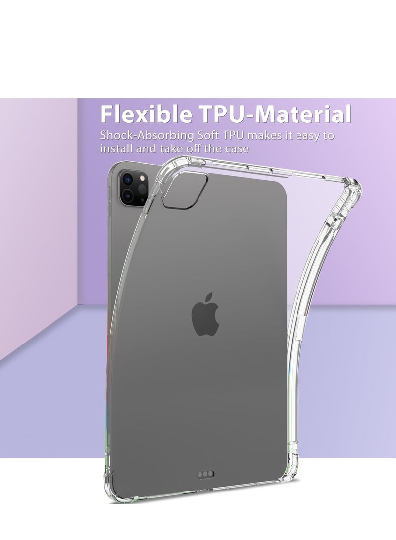 DUSALA IPad Pro 13 Inch (M4) Case 2024 Anti-Scratch Crystal Clear TPU Rubber Soft Skin Silicone Built-in Stylus Pen Holder Protective Case for IPad Pro 13 2024 - Image 4