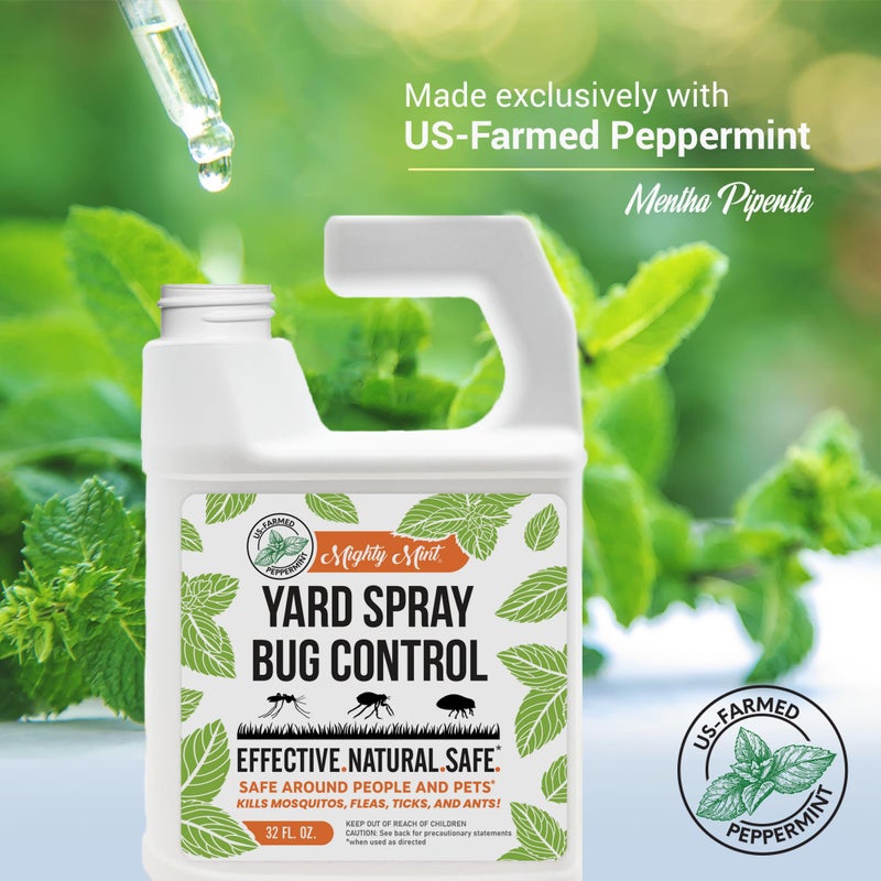 Mighty Mint Peppermint Oil Lawn & Yard Bug Control Spray â€“ Natural Outdoor Pest Repellent for Fleas, Ticks, Mosquitoes, Ants, and More â€“ Plant-Based, Extra-Strength Formula â€“ 32 oz (Pack of 2) - Image 4