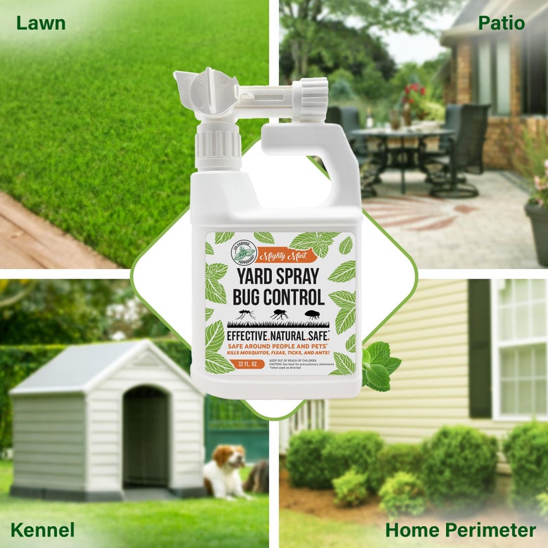 Mighty Mint Peppermint Oil Lawn & Yard Bug Control Spray â€“ Natural Outdoor Pest Repellent for Fleas, Ticks, Mosquitoes, Ants, and More â€“ Plant-Based, Extra-Strength Formula â€“ 32 oz (Pack of 2) - Image 3
