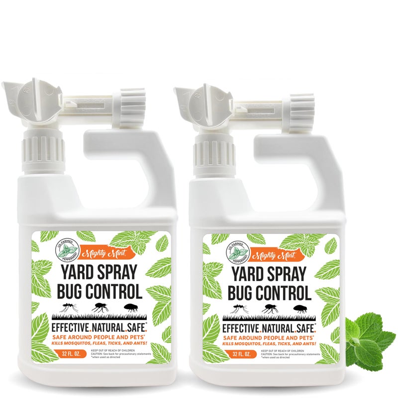 Mighty Mint Peppermint Oil Lawn & Yard Bug Control Spray â€“ Natural Outdoor Pest Repellent for Fleas, Ticks, Mosquitoes, Ants, and More â€“ Plant-Based, Extra-Strength Formula â€“ 32 oz (Pack of 2) - Image 1