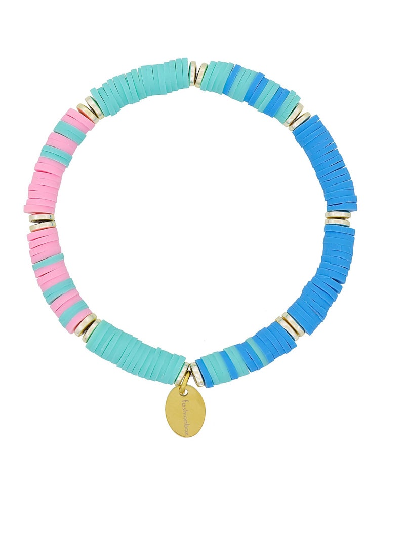 Fashionbox Prawn Surfer Bracelet Multi 16Cm Gold Plated