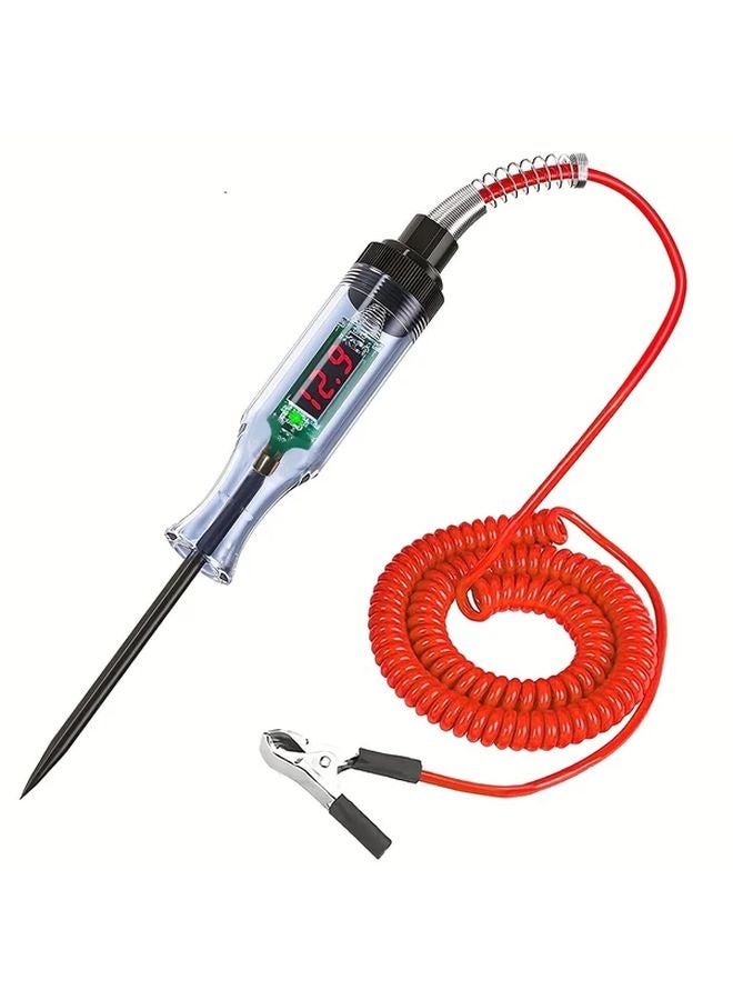Black Digital Display Voltage Circuit Tester Pen 6V 12V 24V DC Automotive Diagnostic Tool - Image 2
