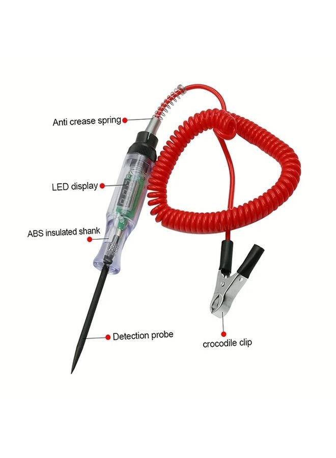 Black Digital Display Voltage Circuit Tester Pen 6V 12V 24V DC Automotive Diagnostic Tool - Image 4