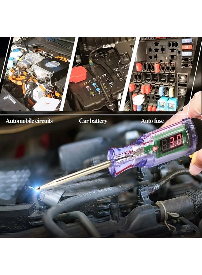 Black Digital Display Voltage Circuit Tester Pen 6V 12V 24V DC Automotive Diagnostic Tool - Image 5