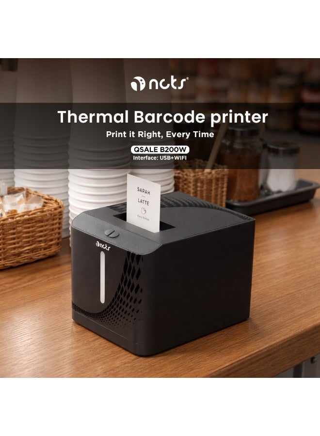 NCTS Thermal Label Printer NCTS Qsale B200W 203 DPI Barcode Printer, USB+WIFI Interface 127mm/s Speed 76mm Print Width 4MB RAM TSPL & ESC-POS Support - Image 4
