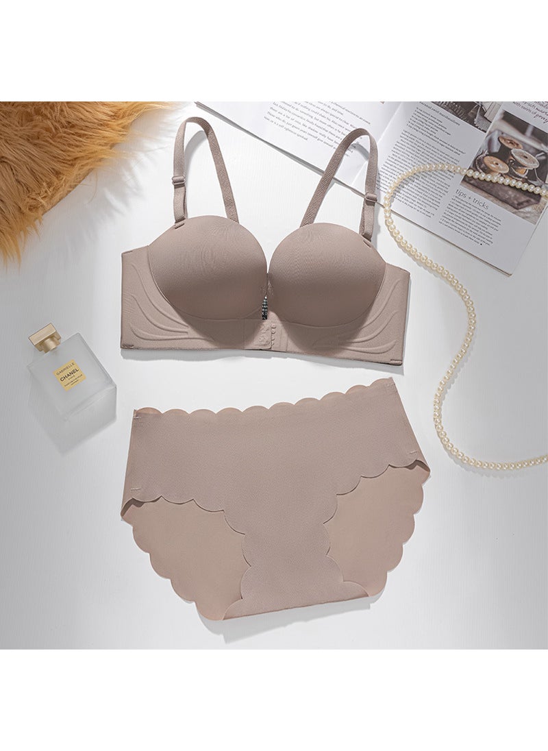 Generic - Strapless Bra Set Push-Up Anti-Slip Invisible khakis suit - Image 1