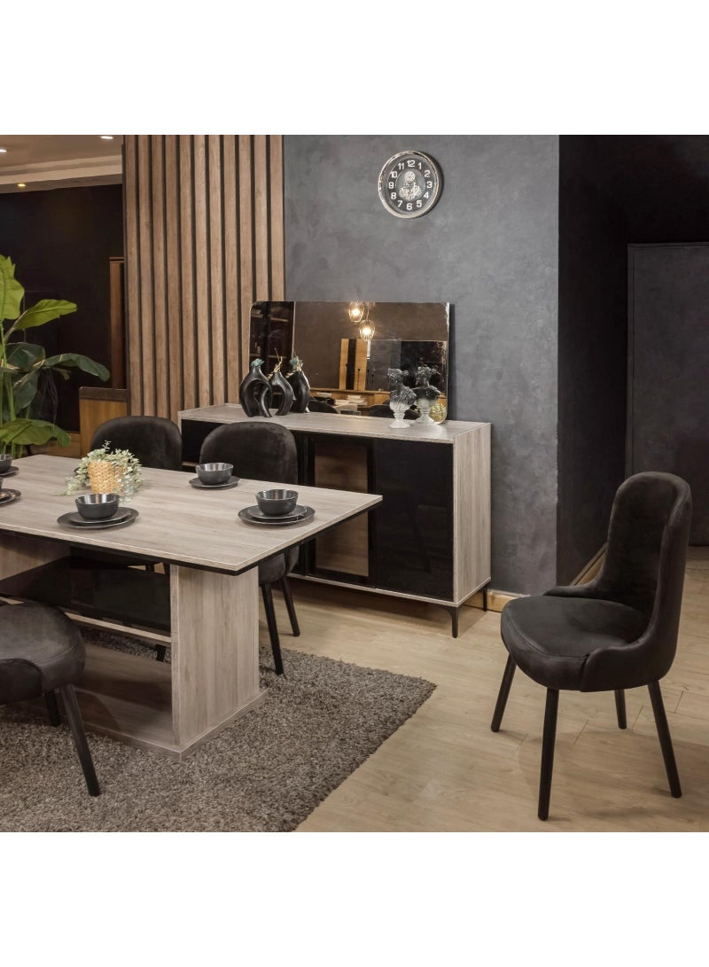 طقم سفرة مودرن خشبي – ترابيزة مع 6 كراسي - Image 2