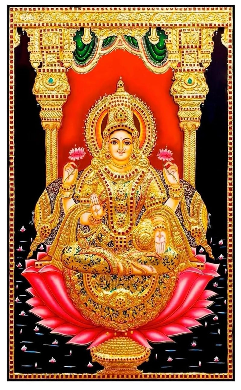 bague varalakshmi Background Lakshmi Pooja Backdrop Cloth Backdrop Curtain for Decoration Cloth for Pooja Background Curtain Size (5x8) Feet (varalakshmi) - Image 5
