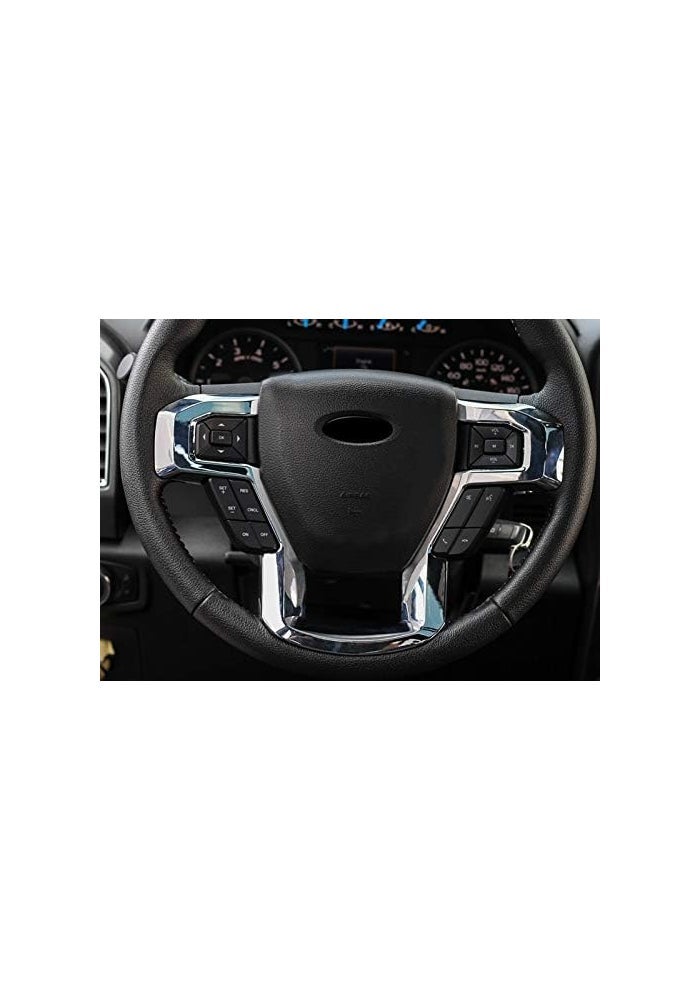 DEMULAX ABS Chromed Steering Wheel Trim for Ford Expedition 2018 - Image 4