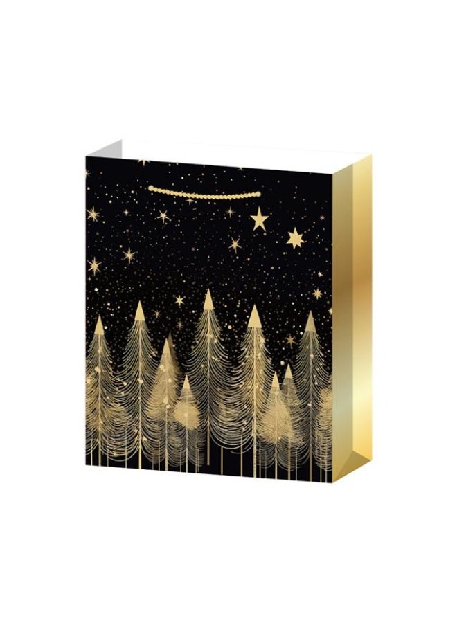 Gift Bag Black & 8 Gold Tree with Star - 31x40x12cm