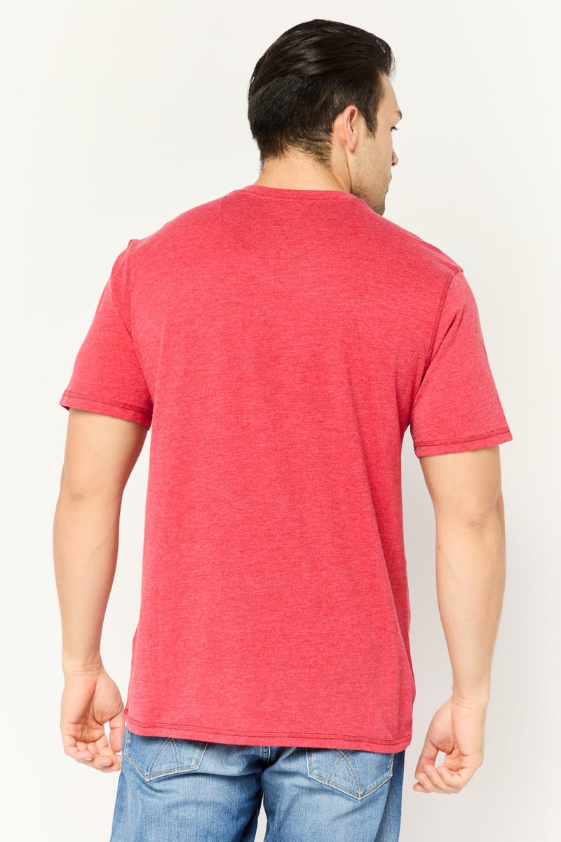 Company Eighty One تي شيرتات قصيرة الأكمام للرجال بياقة دائرية، أحمر - Image 4