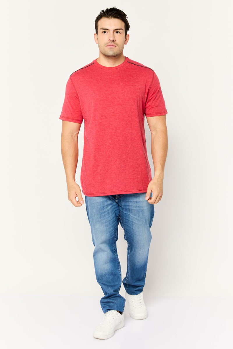 Company Eighty One تي شيرتات قصيرة الأكمام للرجال بياقة دائرية، أحمر - Image 2