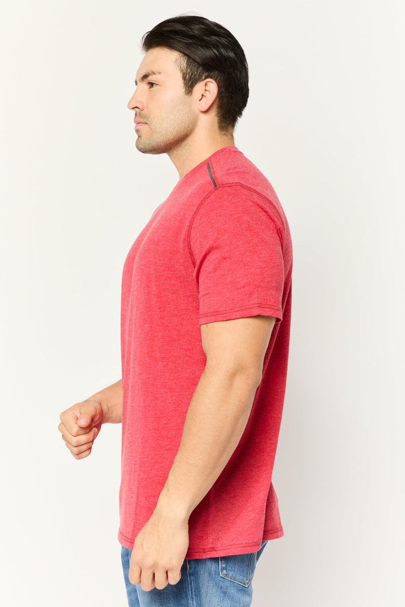 Company Eighty One تي شيرتات قصيرة الأكمام للرجال بياقة دائرية، أحمر - Image 3