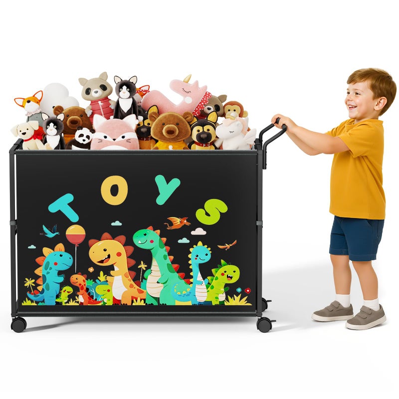 BBLIKE Toy Box for Kids - 200L Extra Large Toy Chest Storage with Wheels for Boys and Girls, Toy Organizer Bin for Stuffed Animals, Toy Basket for Bedroom, Nursery, Living Room, Playroom, Black - Image 1