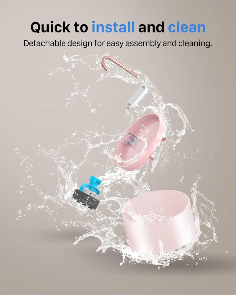 GIOTOHUN Cat Water Fountain Pink for Drinking: 67oz/2L Cat Fountain - GIOTOHUN Cute Pet Water Fountain for Cats Inside - Quiet Pet Fountain - Faucet Cat Drinking Fountain - Suitable for Kitty & Kitten - Image 4