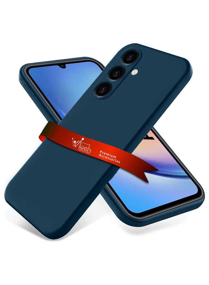 Wtech Soft Liquid Silicone Case Cover For Samsung Galaxy A35 5G 2024 Navy Blue - Image 1