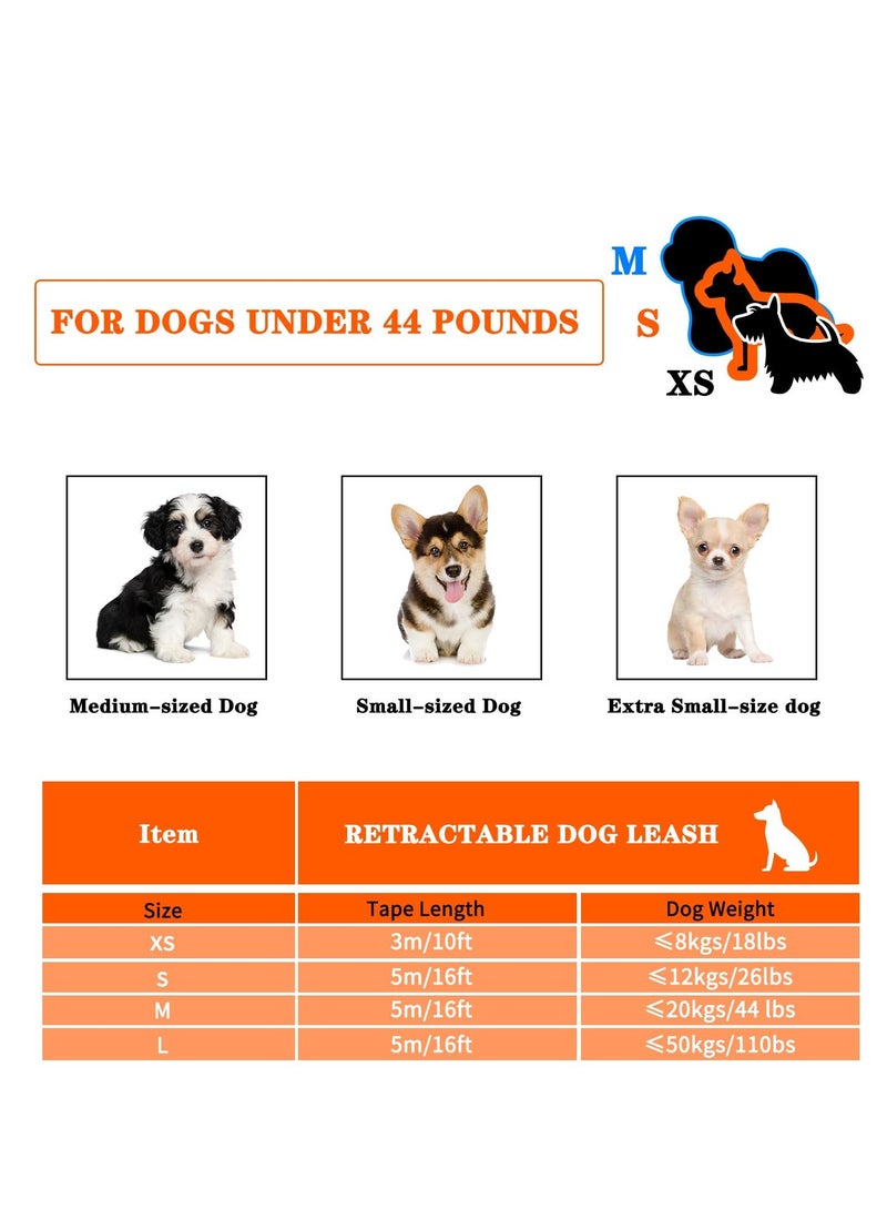 SYOSI Retractable Dog Leash, 360° Tang-free Inlet, Ergonomic Handle, Quick-Lock System, Ideal for Up to 44lbs Capacity Small to Large Dogs, One-Handed Brake for Running Walking, Green - Image 5