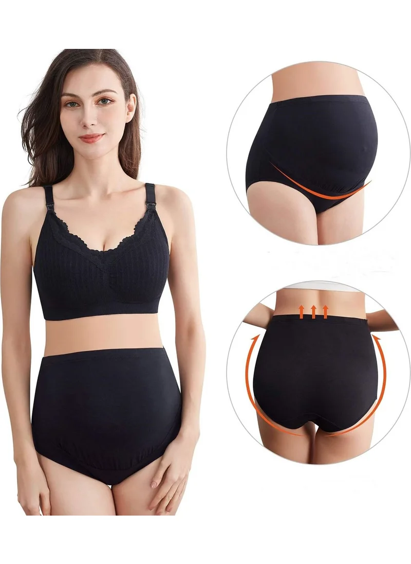 Hepsine Rakip Rival to All 2-Piece Women's Modal Maternity Panties High Waist Full Coverage Pregnant Underwear