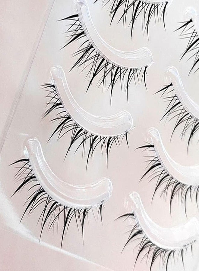 mikiwi Anime False Eyelashes 4-Pack, Spiky Manga Lashes with Clear Band, Natural Look Japanese Style Lashes, Reusable Cosplay Strip Eyelashes by MIKIWI (A02) - Image 1