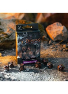Q WORKSHOP Dragons Modern Dice Set Black & Copper  - Image 3