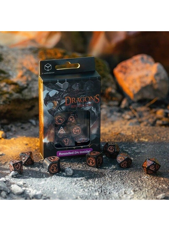 Q WORKSHOP - Dragons Modern Dice Set Black & Copper - Image 1