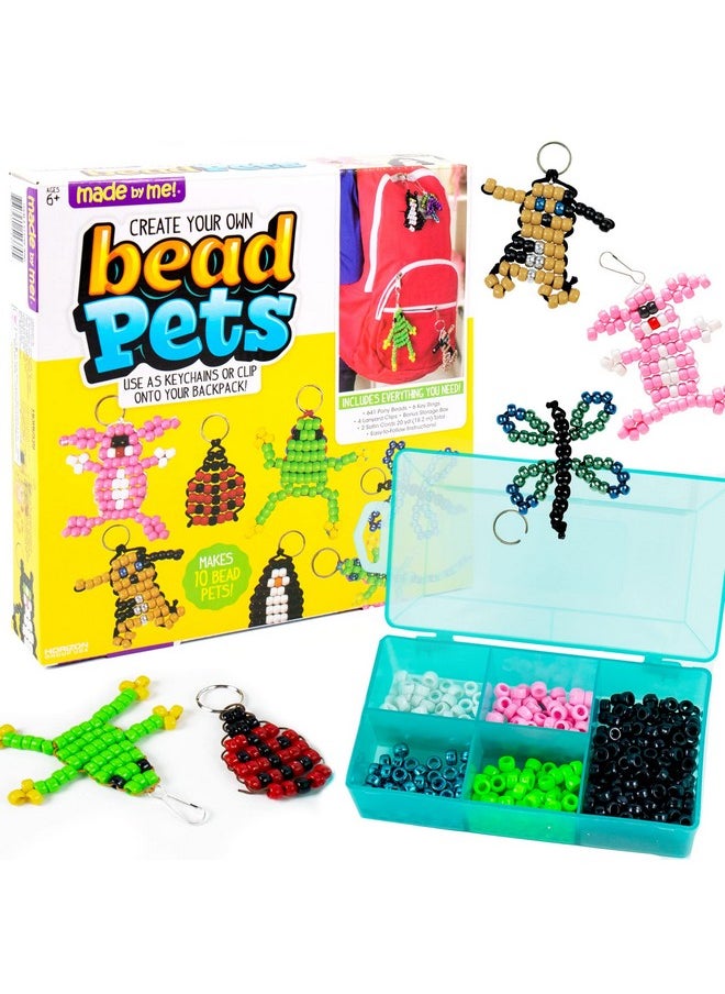 made by me Made By Me Create Your Own Bead Pets by Horizon Group USA, Includes Over 600 Pony Beads, 6 Key Rings, Storage Box & Much More  - Image 1