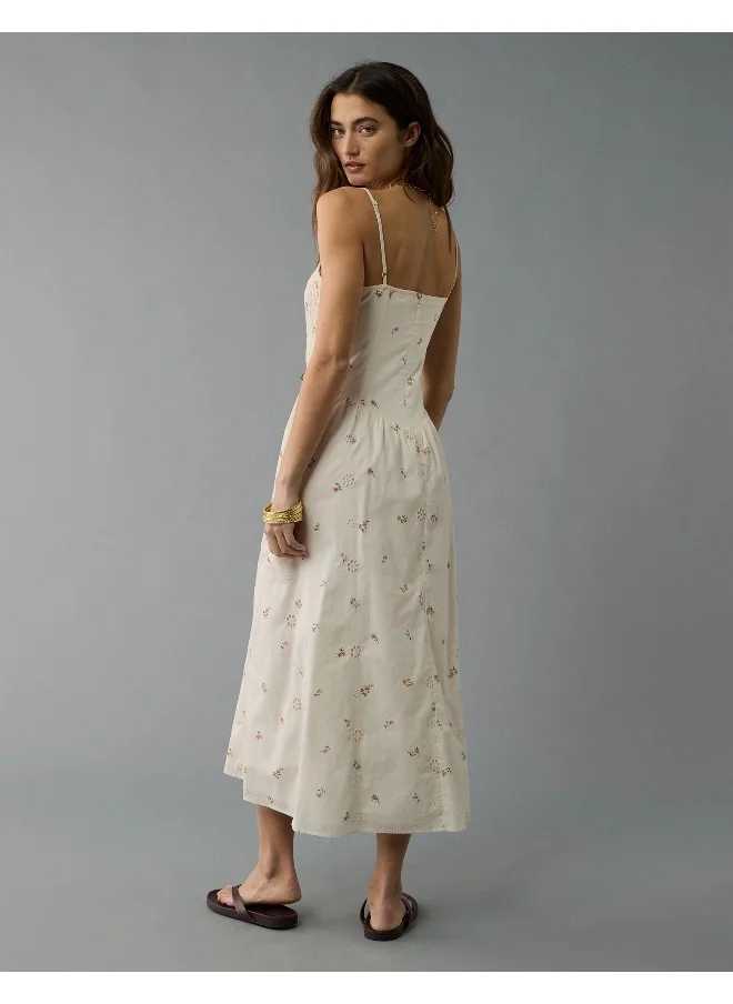امريكان ايجل AE Bella Smocked Drop Waist Midi Dress