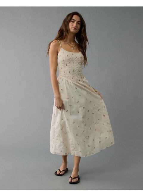 AE Bella Smocked Drop Waist Midi Dress