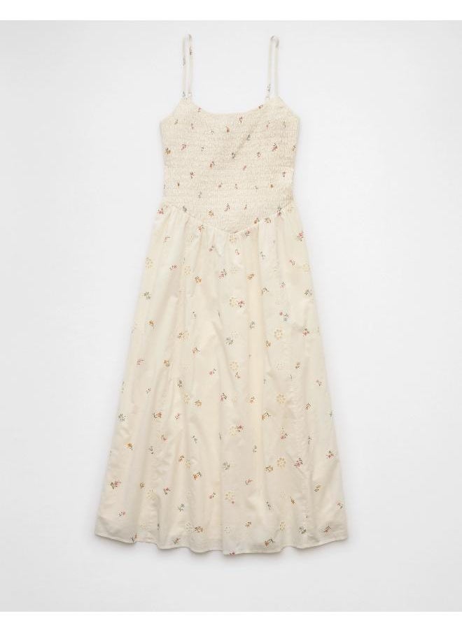 American Eagle - AE Bella Smocked Drop Waist Midi Dress - Image 1
