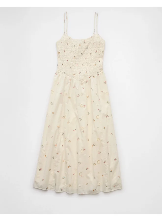 American Eagle Floral Smocked Midi Dress