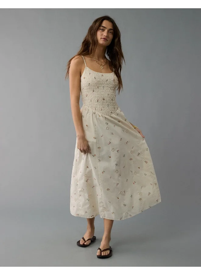 American Eagle Floral Smocked Midi Dress