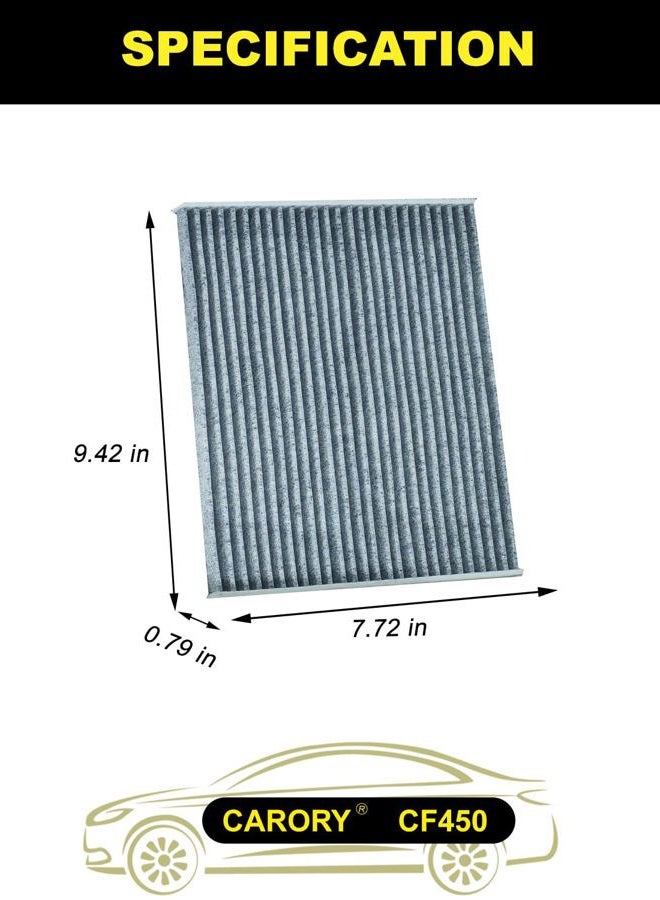Carory Cabin Air Filter w/Activated Carbon for Jeep Wrangler Gas and Hybrid (2018-2025), Gladiator Gas (2020-2025), OE# 68565698AA, 68301863AA, CF12450, XC11724 - Image 2