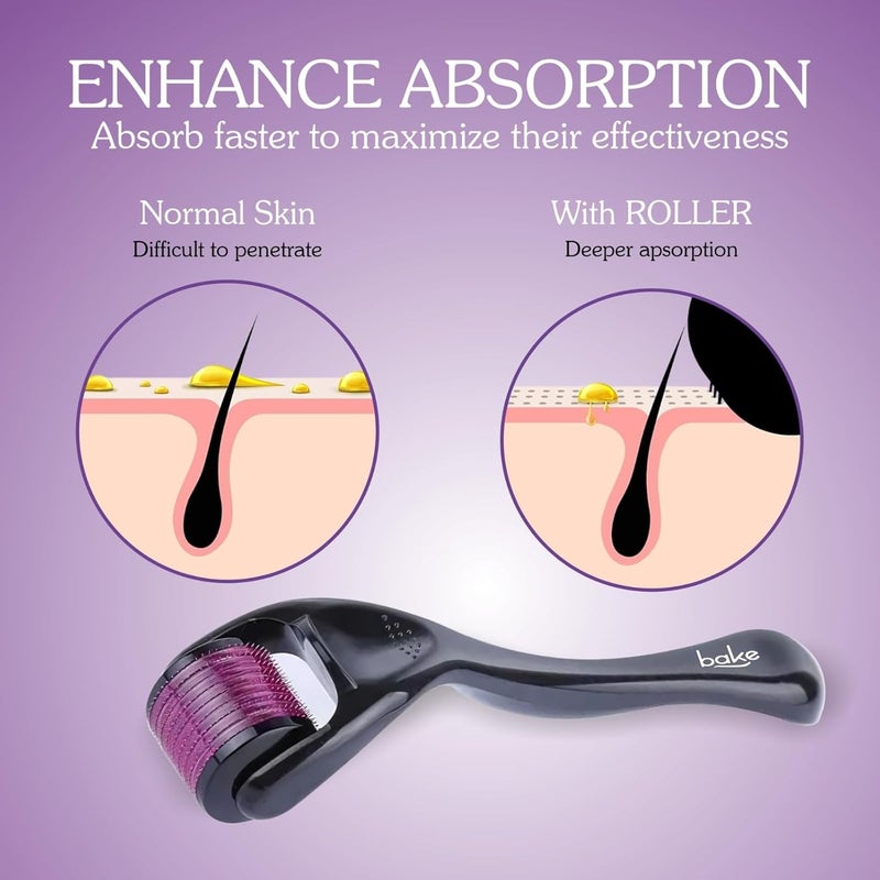 BAKE Derma Roller 05mm for Hair Growth with 540 Titanium Alloy Needles  Promotes Beard  Hair Growth  Reduces Acne Scars  For Face  Hair - Image 3