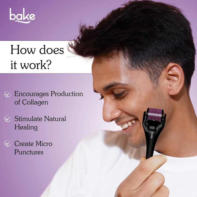 BAKE Derma Roller 05mm for Hair Growth with 540 Titanium Alloy Needles  Promotes Beard  Hair Growth  Reduces Acne Scars  For Face  Hair - Image 5