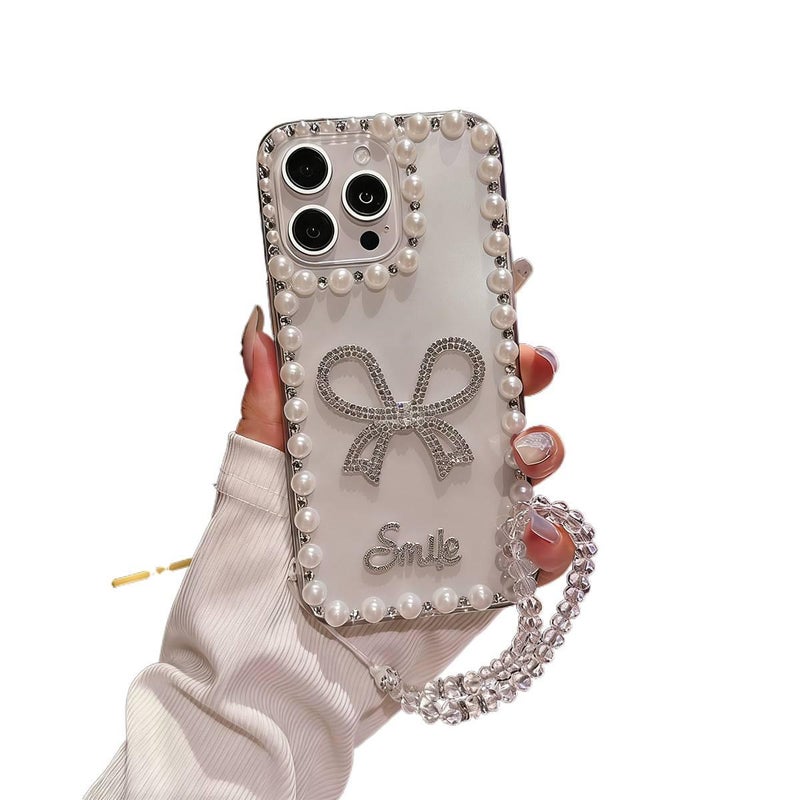 غطاء واقي | نقش قلب | لـ iPhone 13 | شفاف TPU | حافة لؤلؤية - Image 1