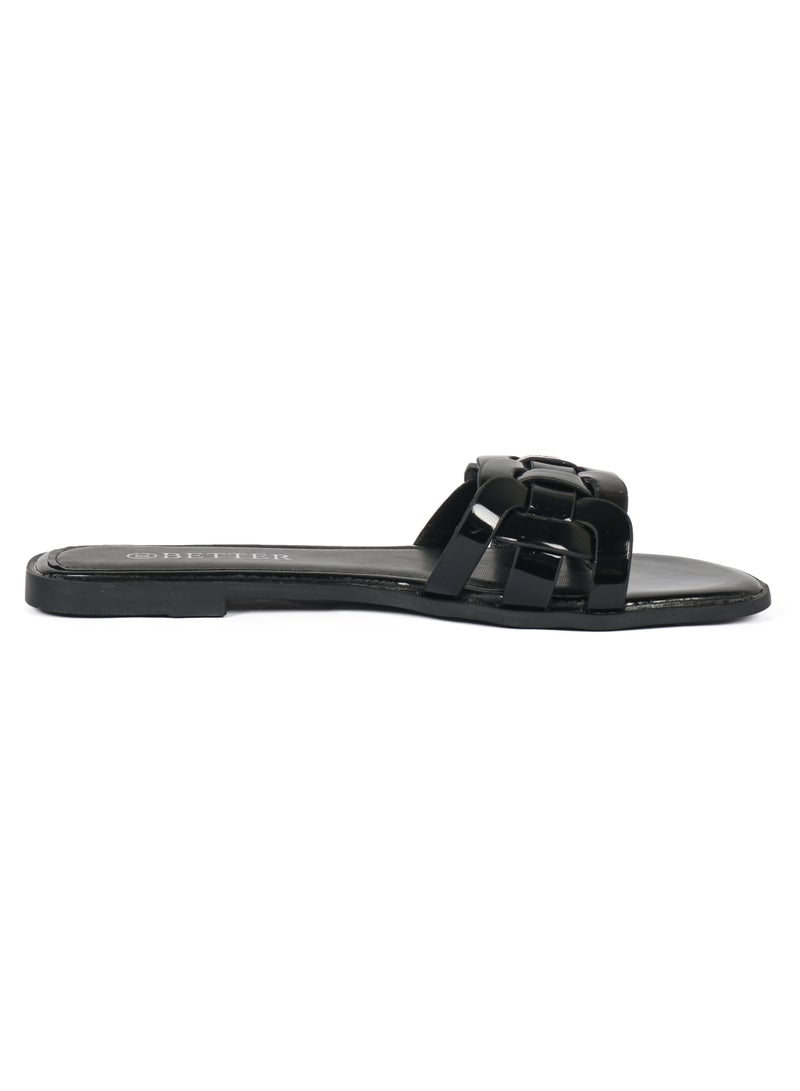 Better Ladies Flat Sandal Black - Image 3