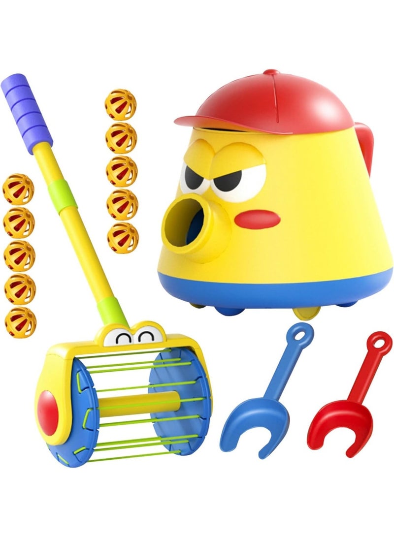 Meetion Ball Vacuum Toy 360° Roating Kids Vacuum Cleaner Toy Set with Whirl Bell Ball.Push and Pull Walking Toy,Classic Early Learning Balance Walking Play Toy. (Bubble pot+hand push vacuum cleaner) - Image 1