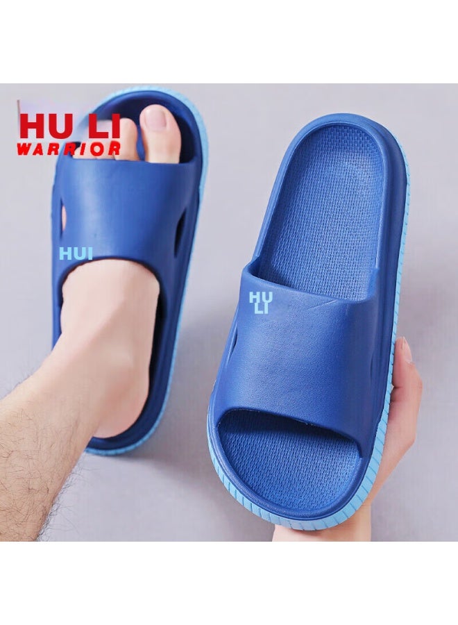Pull Back Warrior Solid Color Slippers, Indoor And Outdoor Bathroom Soft-soled Korean-style Beach Sandals, Hl0161 Blue, Size 40 - Image 2