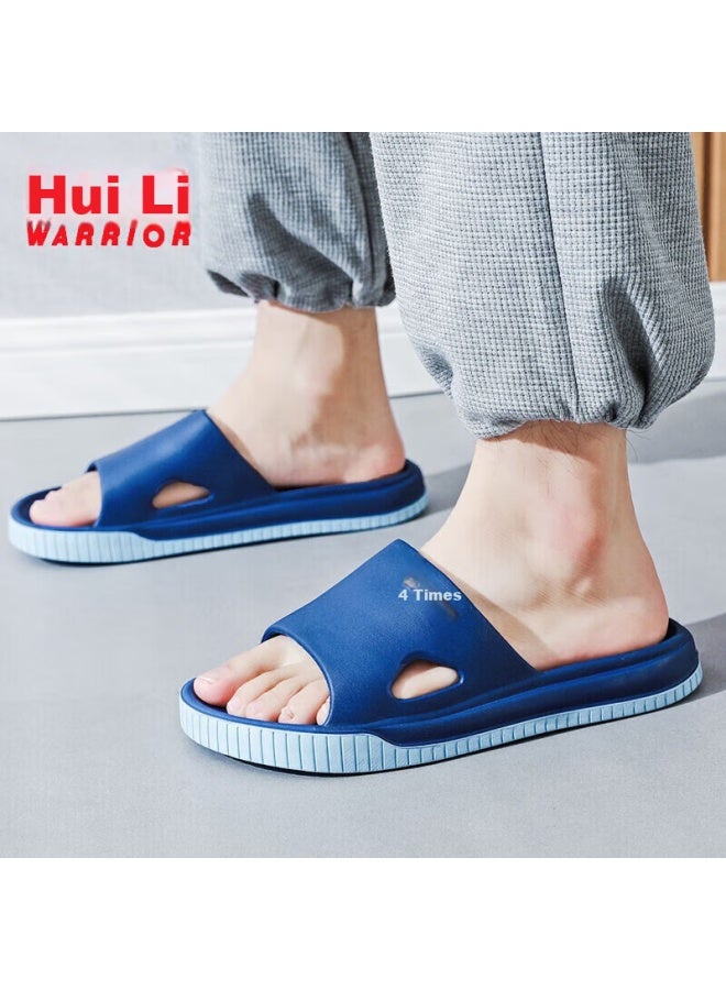 Pull Back Warrior Solid Color Slippers, Indoor And Outdoor Bathroom Soft-soled Korean-style Beach Sandals, Hl0161 Blue, Size 40 - Image 1