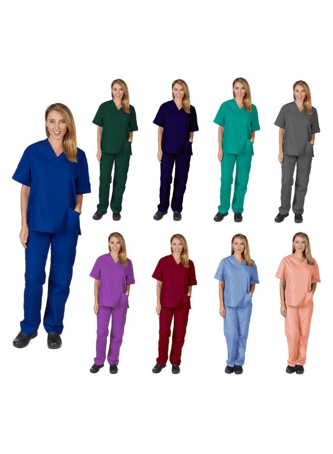 Loquat Womens Medical Scrubs Single Top Medical Uniform Single Printed Top Peacock Green - Image 2