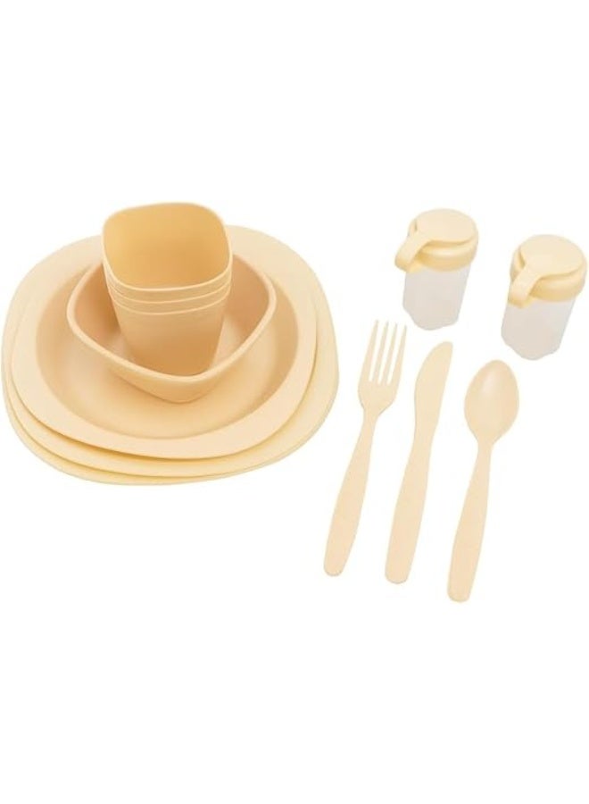 54-Piece Picnic & Travel Dinnerware Set - Reusable Plates, Cups & Cutlery Set with Storage Box for Camping & Outings - Image 1