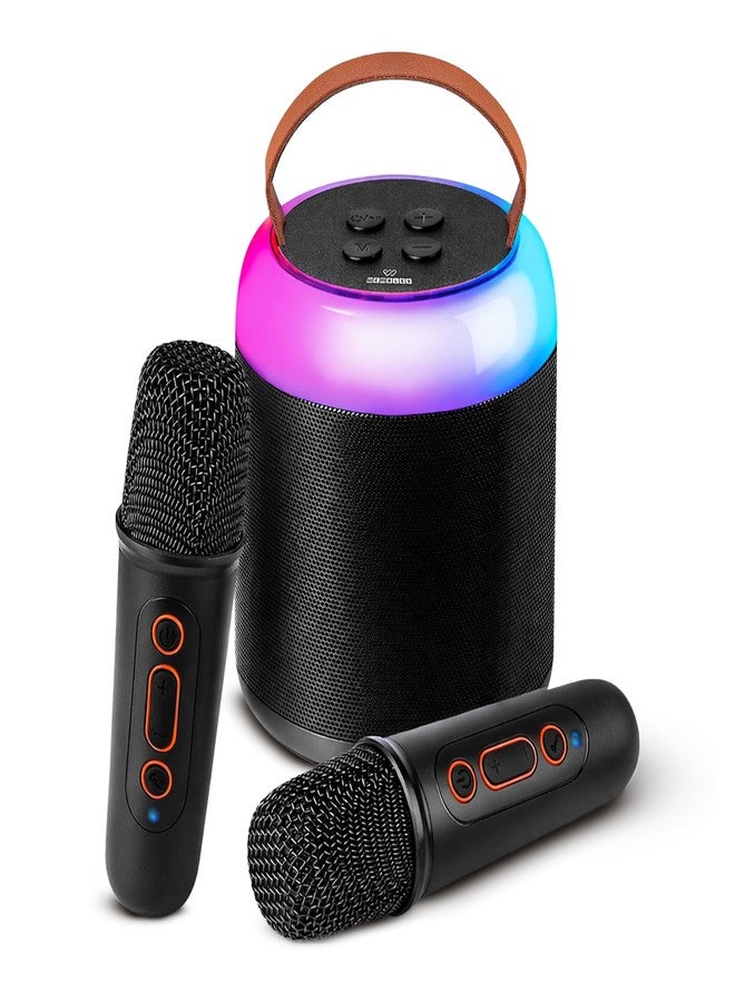 Wembley Bluetooth Karaoke Speaker Set | Speaker with Two Wireless Microphones | HD Sound with 6 Sound Modes | 5W Output Speaker | Birthday Gift for Kids and Adults (Cylindrical, Black) - Image 1