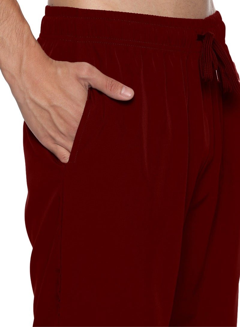 RSO Outfits Men's Polyester Solid Sports Casual Shorts -Maroon - Image 5